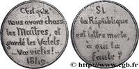 FRANCE Médaille, A qui la faute? DEUXIÈME RÉPUBLIQUE 1849 (38mm, 31,94g, 12h) -