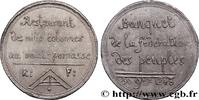 FRANCE Médaille, Banquet de la Fédération des peuples DEUXIÈME RÉPUBLIQUE 1848 (38,5mm, 16,67g, 12h) -