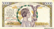 FRANCE 5000 Francs VICTOIRE Impression à plat FRANCE 5000 Francs VICTOIRE Impression à plat 1942 XF -