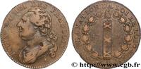 FRANCE 12 deniers dit au faisceau, type FRANÇOIS LOUIS XVI Paris 1791 (28,5mm, 11,81g, 6h) -