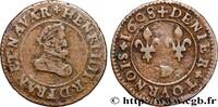 FRANCE Denier tournois HENRY IV Lyon 1608 (17mm, 1,09g, 6h) -