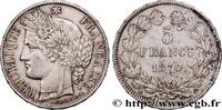 FRANCE 5 francs Cérès, sans légende GOUVERNEMENT DE LA DÉFENSE NATIONALE Paris 1870 (37mm, 25,03g, 6h) -