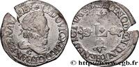 FRANCE Demi-franc au grand buste lauré et au col fraisé LOUIS XIII Saint-Lô 1615 (29mm, 6,34g, 11h) -