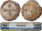 FRANCE Quart d'écu de Navarre LOUIS XIII Saint-Palais 1612 (29,4mm, 9,52g, 9h) -