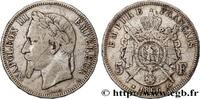 FRANCE 5 francs Napoléon III, tête laurée SECOND EMPIRE Paris 1866 (37mm, 24,52g, 6h) -