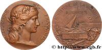 FRANCE Médaille, Régates MER ET MARINE : PAQUEBOTS, NAVIRES, BATEAUX 21 - Nantes 1921 (49,5mm, 65,32g, 12h) -