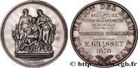 FRANCE Médaille, Sculpture, Concours de composition de mé BEAUX-ARTS - SOCIÉTÉS, ÉCOLES ET PRIX 1878 (41mm, 38,85g, 12h) -