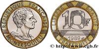 FRANCE 10 francs Montesquieu V REPUBLIC 1989 (23mm, 6,50g, 6h) -