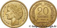 FRANCE Essai du concours de 20 centimes par Robert V REPUBLIC Paris 1961 (23,5mm, 4g, 6h) -