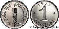 FRANCE 1 centime Épi, avec rebord V REPUBLIC Pessac 1975 (15mm, 1,65g, 6h) -