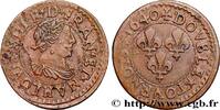 FRANCE Double tournois, 15e type de La Rochelle LOUIS XIII La Rochelle 1640 (20,5mm, 3,93g, 6h) -