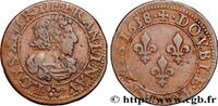 FRANCE Double tournois LOUIS XIII Troyes ? 1638 (20,5mm, 2,35g, 6h) -