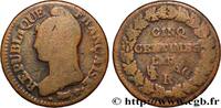 FRANCE Cinq centimes Dupré, grand module, refrappage du DIRECTOIRE Orléans 1797 (29,22mm, 9,73g, 6h) -