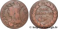 FRANCE Cinq centimes Dupré, grand module, refrappage du DIRECTOIRE s.l. n.d. (28mm, 10,63g, 6h) -