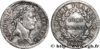 FRANCE Demi-franc Napoléon Ier tête laurée, Empire frança PREMIER EMPIRE / FIRST FRENCH EMPIRE Lyon 1810 (18mm, 2,42g, 6h) -