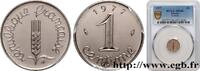 FRANCE 1 centime Épi, avec rebord V REPUBLIC Pessac 1977 (15mm, 1,65g, 6h) -