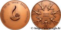 FRANCE Médaille, Centenaire de la croix rouge française MÉDECINE - SOCIÉTÉS MÉDICALES - MÉDECINS/CHIRURGIENS - ASSISTANCE PUBLIQUE 1975 (49,5mm, 71,83g, 12h) -