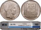 FRANCE 20 francs Turin, rameaux courts III REPUBLIC 1933 (35mm, 19,89g, 6h) -