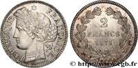 FRANCE 2 francs Cérès, sans légende GOUVERNEMENT DE LA DÉFENSE NATIONALE Bordeaux 1871 (27mm, 10,08g, 6h) -