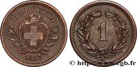 SWITZERLAND 1 Centime (Rappen) SWITZERLAND Berne 1857 (16mm, 1,44g, 12h) -