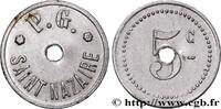 MILITARY JETONS, TOKENS AND COINS 5 Centimes Prisonniers de Guerre MILITARY JETONS, TOKENS AND COINS Saint-Nazaire n.d. (19,5mm, 0,62g, 6h) -