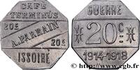 CAFES BRASSERIES AND RESTAURANTS 20 Centimes - Café Terminus A. Parrain CAFES BRASSERIES AND RESTAURANTS Issoire n.d. (24mm, 1,25g, 12h) -