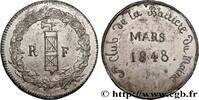 FRANCE Médaille, Club de la Barrière du maire DEUXIÈME RÉPUBLIQUE 1848 (40,5mm, 33,97g, 12h) -