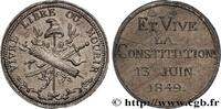 FRANCE Médaille, Vive la Constitution DEUXIÈME RÉPUBLIQUE 1849 (25,5mm, 7,09g, 6h) -
