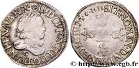 FRANCE Demi-franc au grand buste lauré et au col fraisé LOUIS XIII Saint-Lô 1615 (29mm, 6,99g, 1h) -