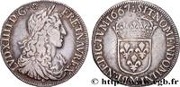 FRANCE Demi-écu, portrait apollinien LOUIS XIV THE SUN KING Toulouse 1667 (31,5mm, 13,54g, 6h) -