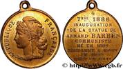 FRANCE Médaille, Inauguration de la statue d’Armand Barbè MONUMENTS 1886 (31,5mm, 7,54g, 12h) -