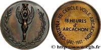 FRANCE Médaille, Centenaire du cercle de voile d’Arcachon MER ET MARINE : PAQUEBOTS, NAVIRES, BATEAUX 1982 (59mm, 77,32g, 12h) -