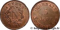 FRANCE 5 cent. Anvers à l’N, frappe de l’atelier de Wolsc PREMIER EMPIRE / FIRST FRENCH EMPIRE Anvers 1814 (29,95mm, 12,39g, 6h) -