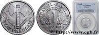 FRANCE 1 franc Francisque, légère FRENCH STATE Beaumont-Le-Roger 1944 (23mm, 1,3g, 6h) -