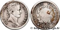 FRANCE Demi-franc Napoléon Ier tête laurée, République fr PREMIER EMPIRE / FIRST FRENCH EMPIRE Lyon 1808 (18mm, 2,40g, 6h) -