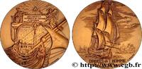FRANCE Médaille, Le Droits de l'Homme MER ET MARINE : PAQUEBOTS, NAVIRES, BATEAUX Monnaie de Paris n.d. (71,5mm, 200,13g, 12h) -
