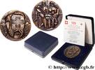 FRANCE Médaille, 125 ans de l’idée de la croix rouge, La MÉDECINE - SOCIÉTÉS MÉDICALES - MÉDECINS/CHIRURGIENS - ASSISTANCE PUBLIQUE 1984 (45mm, 64,17g, 12h) -