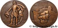 FRANCE Médaille, Paquebot Champlain, Compagnie Générale T MER ET MARINE : PAQUEBOTS, NAVIRES, BATEAUX 1932 (67,5mm, 143,12g, 12h) -