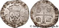 FRANCE Douzain aux deux C, 2e type CHARLES X, CARDINAL OF BOURBON Troyes 1592 (22,5mm, 2,11g, 11h) -