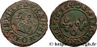 FRANCE Denier tournois, type 2 de Riom (col fraisé) LOUIS XIII Riom 1626 (18mm, 1,18g, 6h) -