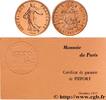 FRANCE Piéfort en Or de 1/2 franc Semeuse PIEFORTS Pessac 1977 (19,5mm, 18,5g, 6h) -