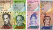 VENEZUELA 10, 20, 50 et 100 Bolivares Lot VENEZUELA 10, 20, 50 et 100 Bolivares Lot 2009 UNC- -