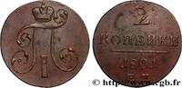 RUSSIA 2 Kopecks monogramme Alexandre Ier RUSSIA Ekaterinbourg 1801 (36,5mm, 19,36g, 12h) -