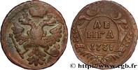 RUSSIA 1 Denga (1/2 Kopeck) aigle bicéphale RUSSIA Moscou ou Ekaterinbourg 1738 (26mm, 7,87g, 12h) -