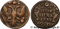 RUSSIA 1 Polushka (1/4 Kopeck) aigle bicéphale RUSSIA Moscou ou Ekaterinbourg 1735 (19,5mm, 3,72g, 12h) -