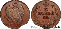 RUSSIA 2 Kopecks aigle bicéphale RUSSIA Izora 1811 (29,5mm, 13,40g, 12h) -