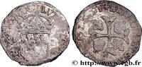 FRANCE Douzain, à la croix cantonnée de deux lis et de de LOUIS XIII Nîmes 1629 (21,5mm, 2,72g, 12h) -