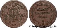 ITALY - PAPAL STATES - PIUS IX (Giovanni Maria Mas 1/2 (Mezzo) Baiocco Pie IX an IIII ITALY - PAPAL STATES - PIUS IX (Giovanni Maria Mastai Ferretti) Rome 1849 (23,5mm, 4,78g, 6h) -