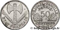 FRANCE 50 centimes Francisque, lourde FRENCH STATE 1943 (18mm, 0,83g, 6h) -