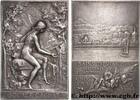 FRANCE Plaquette, Source Cachat - inauguration des bains TROISIÈME RÉPUBLIQUE 74 - Évian-les-Bains 1902 (63,5mm, 65,28g, 12h) -